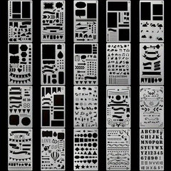 20pcs Journal Stencils Planner Stencils For Bullet Dot Journal Notebook