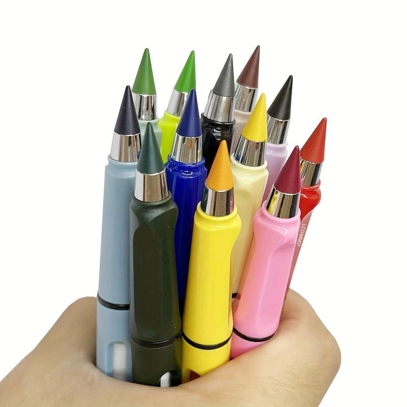 13pcs Technology 12 Colors Eternal Pencil Without Ink School Art Sketch Painting