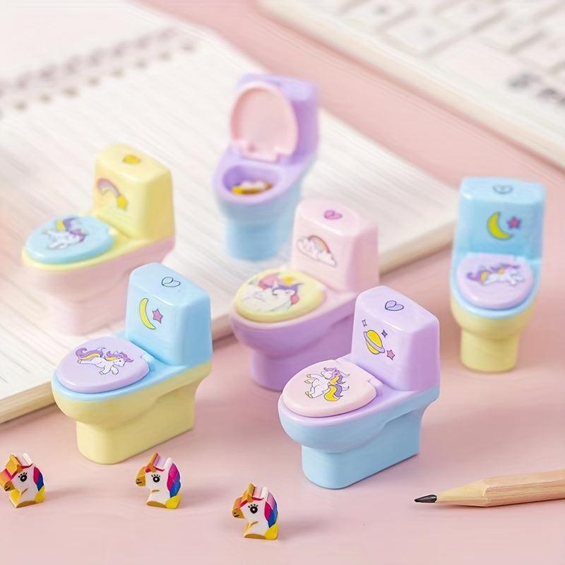 Cartoon Toilet Shape Pencil Sharpener - Ideal Student Birthday Gift