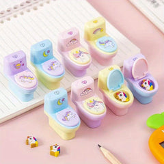 Cartoon Toilet Shape Pencil Sharpener - Ideal Student Birthday Gift