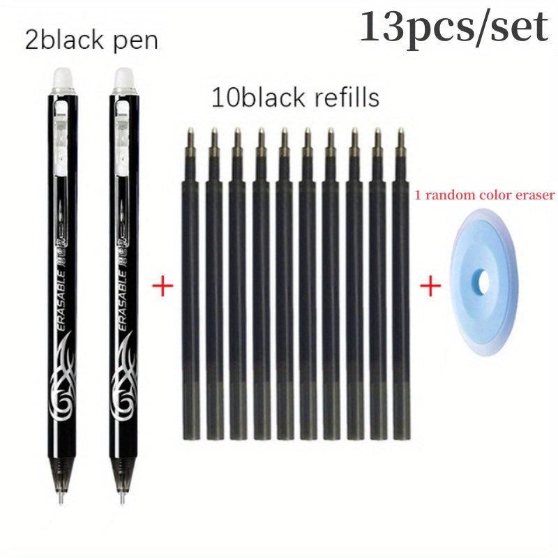 13pcs 0.5mm Erasable Gel Pen Set with High Bullet Washable Handle