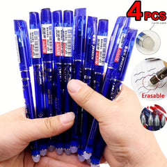 4 Pack Erasable Gel Pens 4 Colors 0.5mm Smooth Writing & Multifunctional