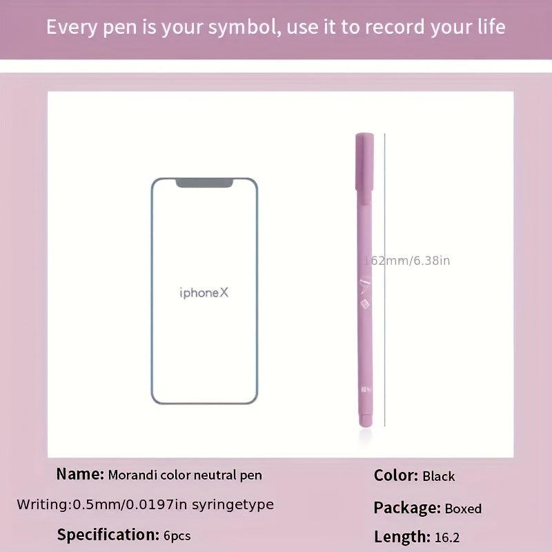 6pcs Gel Pen 0.5mm Quick-dry Ink Smooth Writing