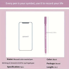6pcs Gel Pen 0.5mm Quick-dry Ink Smooth Writing