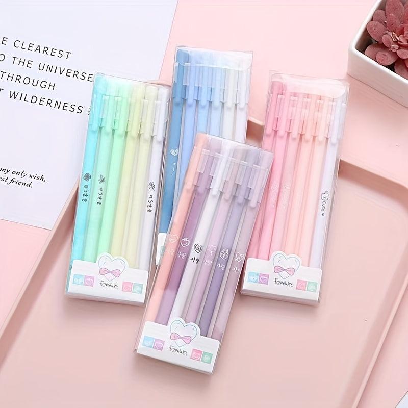 6pcs Gel Pen 0.5mm Quick-dry Ink Smooth Writing
