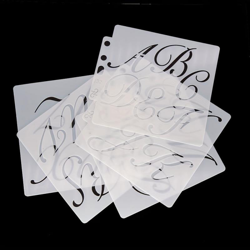 5pcs Set Letter Lace Ruler Drawing Templates for Easy Design Creation