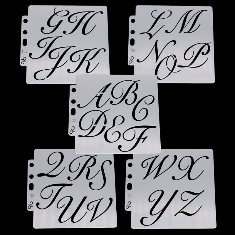 5pcs Set Letter Lace Ruler Drawing Templates for Easy Design Creation