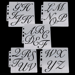 5pcs Set Letter Lace Ruler Drawing Templates for Easy Design Creation