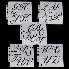5pcs Set Letter Lace Ruler Drawing Templates for Easy Design Creation
