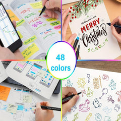 48 Journal Pens Set - Writing, Coloring, Drawing & Note Taking - Perfect Gift
