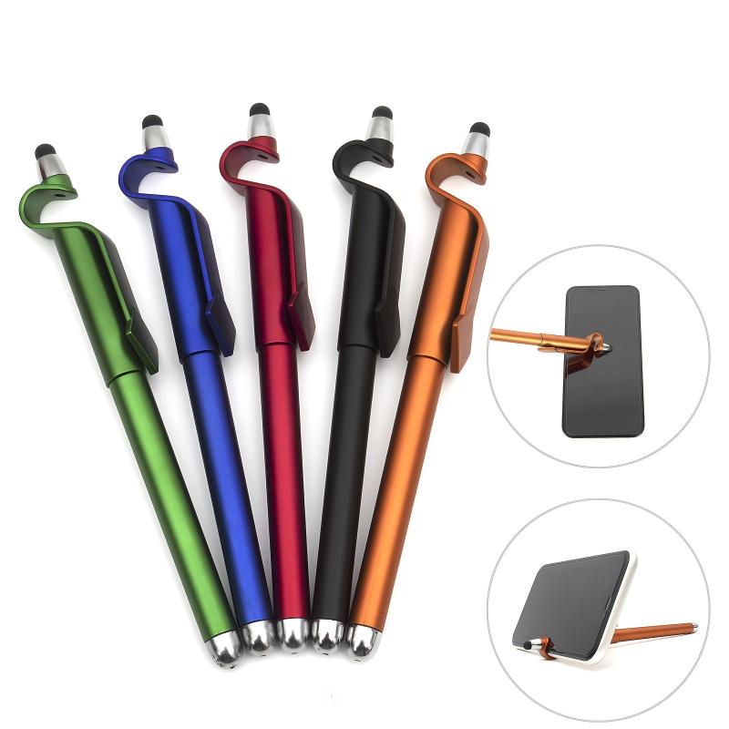 5pcs 3in1 Mobile Phone Holder BallPoint Pen Touch Screen Swipe Pen