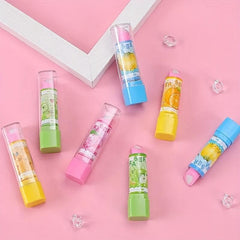 1pc Lipstick Fruit Eraser Plastic Creative Students Stationery