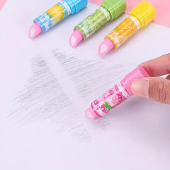 1pc Lipstick Fruit Eraser Plastic Creative Students Stationery