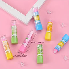 1pc Lipstick Fruit Eraser Plastic Creative Students Stationery