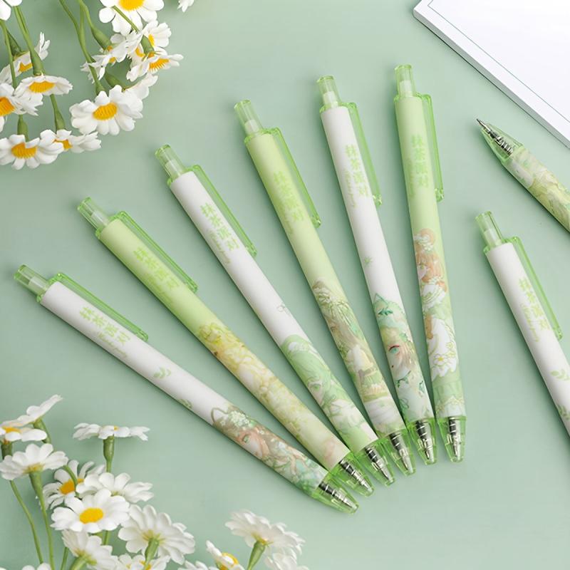 6pcs Matcha Theme Gel Pens for Party Favors & Crafts