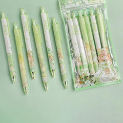 6pcs Matcha Theme Gel Pens for Party Favors & Crafts