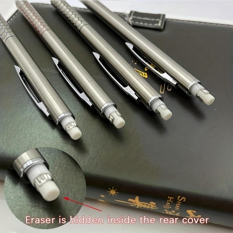7pcs Metal Mech Pencil Set 0.5 0.7 0.9mm Students Writing Art Drawing