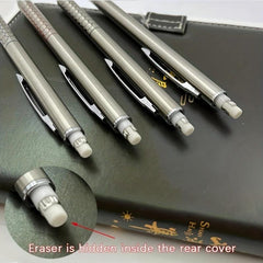 7pcs Metal Mech Pencil Set 0.5 0.7 0.9mm Students Writing Art Drawing