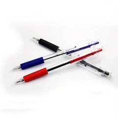 6pcs Red Ink Ballpoint Pens 0.7 Press Type Office Student Stationery