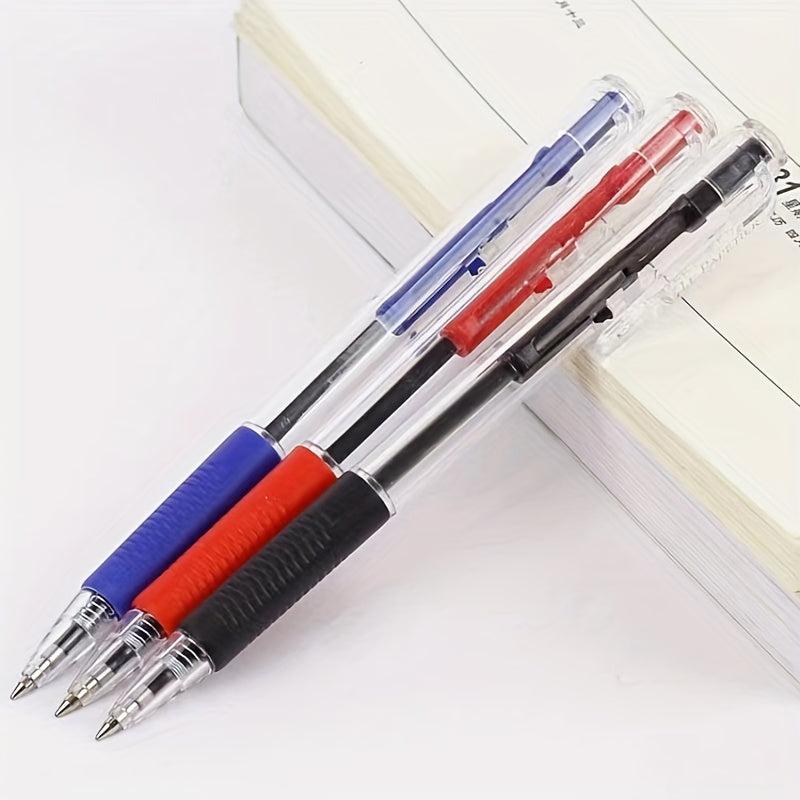 6pcs Red Ink Ballpoint Pens 0.7 Press Type Office Student Stationery