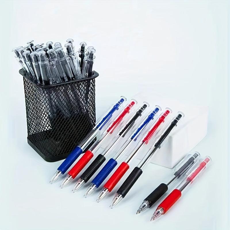 6pcs Red Ink Ballpoint Pens 0.7 Press Type Office Student Stationery