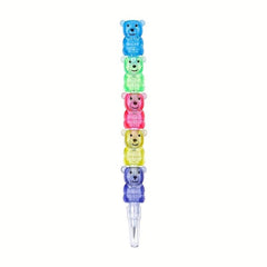 5pcs Stackable Pencils Cartoon Bear Bullet Pencil No Sharpen Replaceable Refill