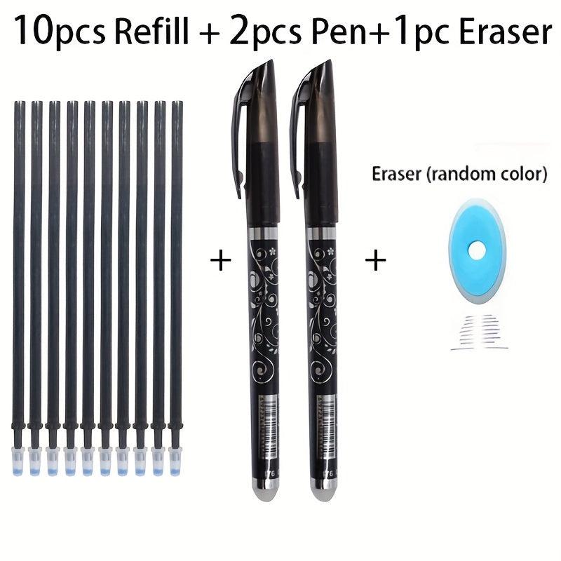 13pcs Erasable Pen Refill & Eraser Set 0.5mm Ink Writing Stationery