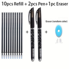 13pcs Erasable Pen Refill & Eraser Set 0.5mm Ink Writing Stationery