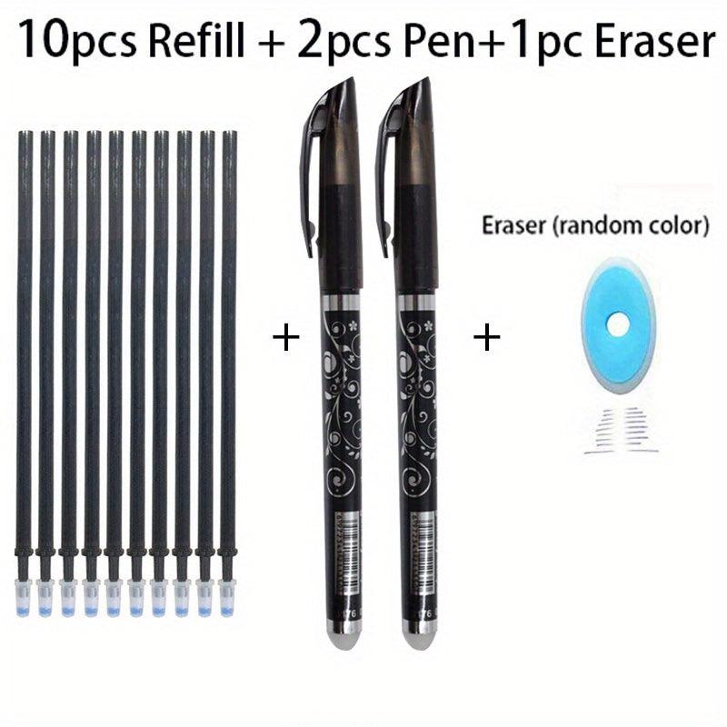 13pcs Erasable Pen Refill & Eraser Set 0.5mm Ink Writing Stationery