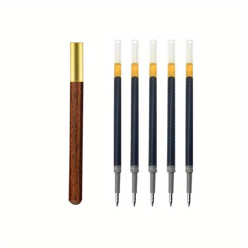 6pcs Brass Ebony Stick Classical Signature Pen Set