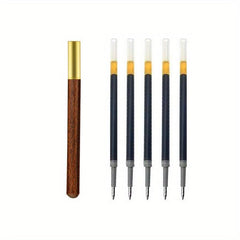 6pcs Brass Ebony Stick Classical Signature Pen Set