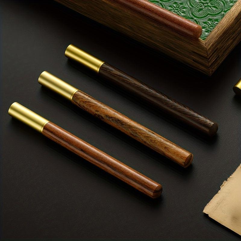 6pcs Brass Ebony Stick Classical Signature Pen Set