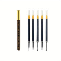 6pcs Brass Ebony Stick Classical Signature Pen Set