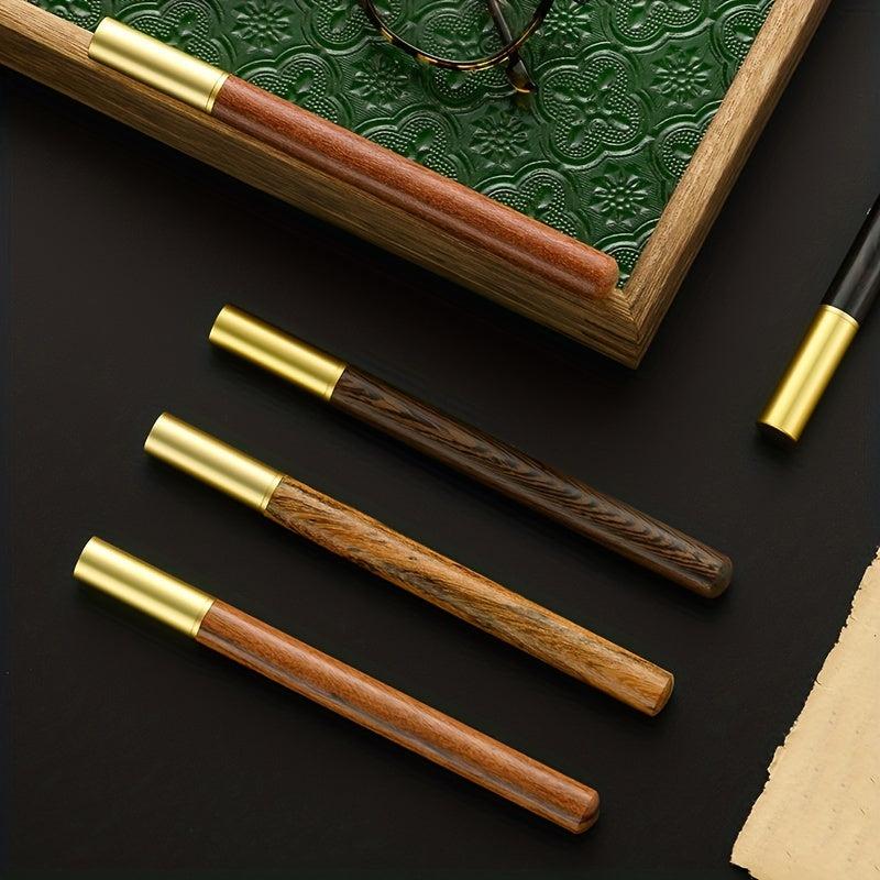 6pcs Brass Ebony Stick Classical Signature Pen Set
