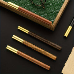 6pcs Brass Ebony Stick Classical Signature Pen Set