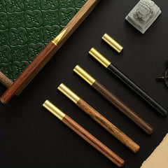 6pcs Brass Ebony Stick Classical Signature Pen Set