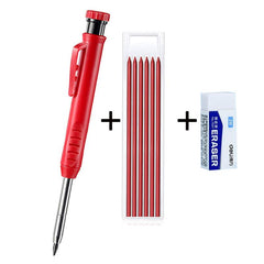Carpenter Pencil Set 6 Cores Built in Sharpener Marking Tool Woodworking