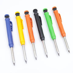 Carpenter Pencil Set 6 Cores Built in Sharpener Marking Tool Woodworking
