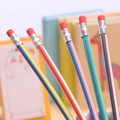5pcs Soft Stripe Pencils, Perfect for Drawing & Writing