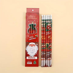 6pcs Christmas Funny Cartoon Pencil Set for Kids School Supplies