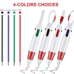 4pcs Neon Carabiner Shuttle Pens with Keychain