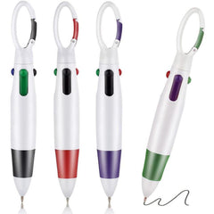 4pcs Neon Carabiner Shuttle Pens with Keychain