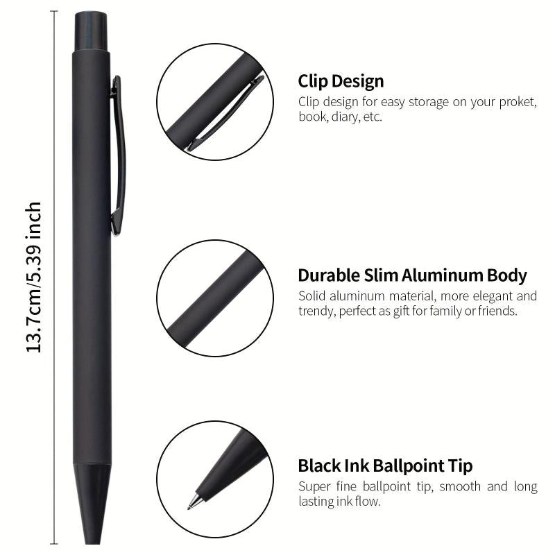 5 Pack Pretty Retractable Ballpoint Pens for Smooth Writing
