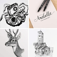 12pcs Waterproof Ink Fineliner Pens Set for Art Sketching Watercolor Multiliner