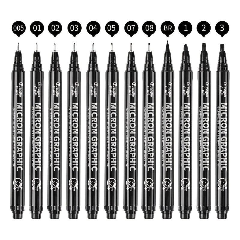 12pcs Waterproof Ink Fineliner Pens Set for Art Sketching Watercolor Multiliner
