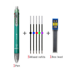 6-in-1 Multicolor Ballpoint Pens with Pencil