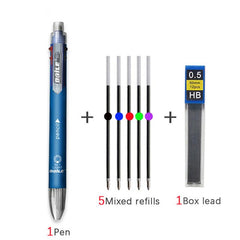 6-in-1 Multicolor Ballpoint Pens with Pencil