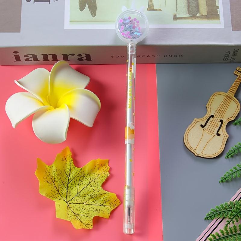 4pcs Unicorn Sequin Gel Pens Student Gift 0.5mm Refill for Writing & Signing