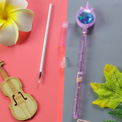 4pcs Unicorn Sequin Gel Pens Student Gift 0.5mm Refill for Writing & Signing