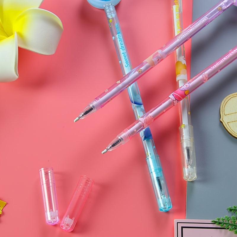 4pcs Unicorn Sequin Gel Pens Student Gift 0.5mm Refill for Writing & Signing